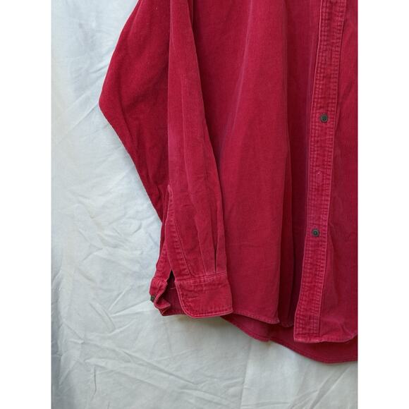 Ralph Lauren Polo Chaps Corduroy Button Up Red Shirt Long Sleeve Blaire Large - Picture 2 of 16